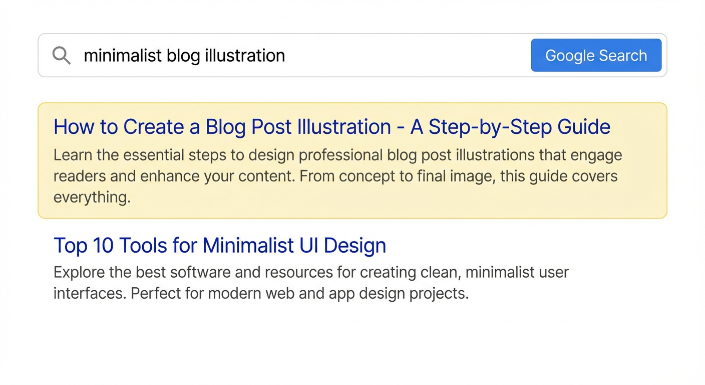 Screenshot of a Google search result with the title + description highlighted
